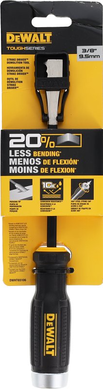 DEWALT DEWALT TOUGHSERIES STRIKE DRIVER Series DWHT65106 Demolition Tool, 3/8 in Drive, Slotted Drive, 12.8 in OAL