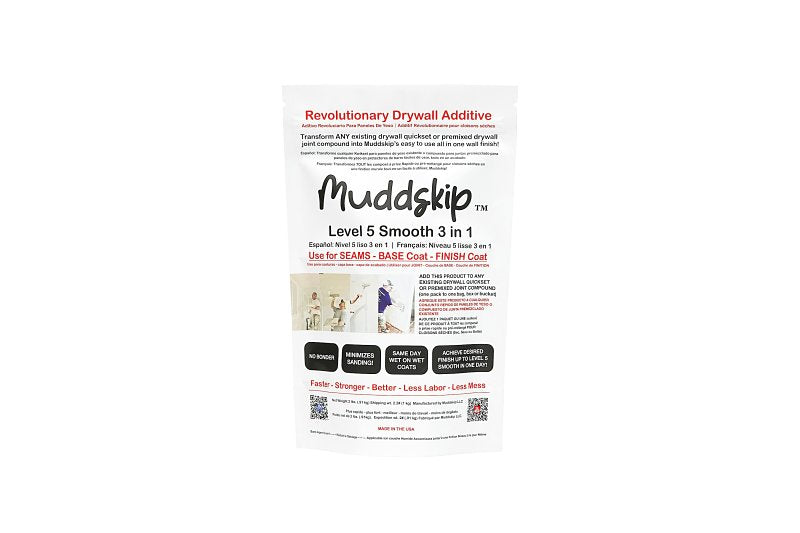 MUDDSKIP LLC Muddskip Level 5 MSSM2662 3-in-1 Smooth Drywall Additive, 2 lb Bag