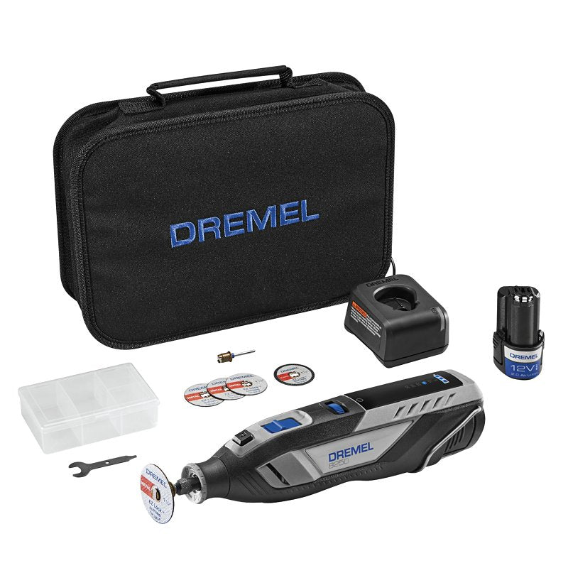 S-B POWER TOOL Dremel 8250-5 Cordless Brushless Rotary Tool, Battery Included, 12 V, 3 Ah, 5000 to 30,000 rpm Speed TOOLS S-B POWER TOOL