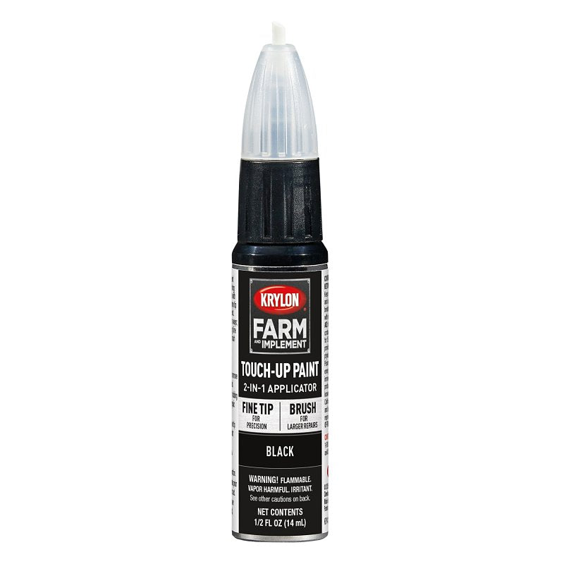 KRYLON PRODUCTS Krylon Farm & Implement Series K02053000 Touch-Up Paint Pen, Fine Tip, Black, Works on: Metal