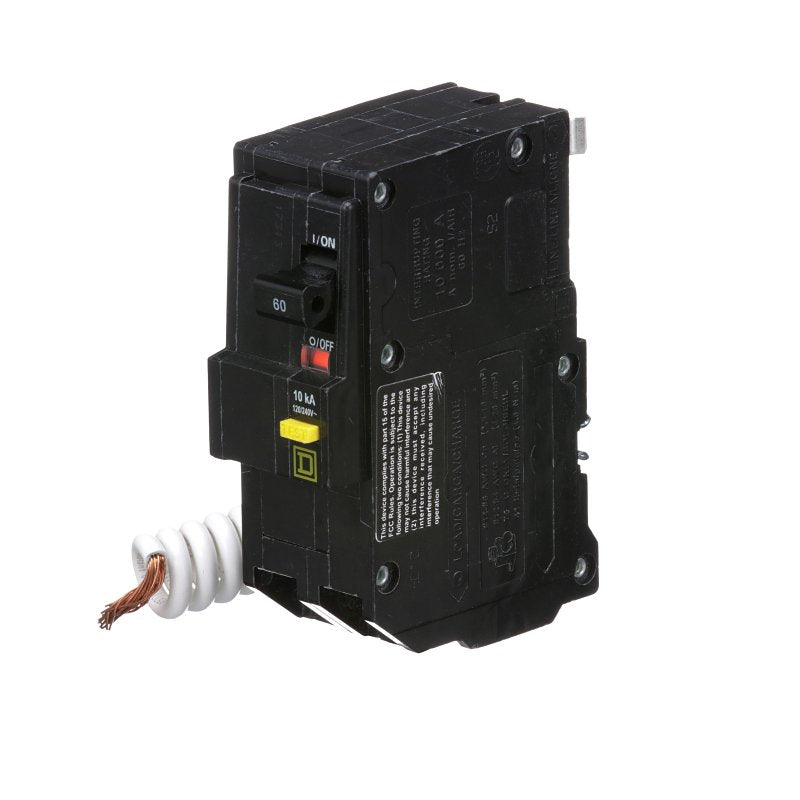 SQUARE D Square D QO QO260GFICP Circuit Breaker, Mini, 60 A, 2 -Pole, 120/240 VAC, Plug Mounting ELECTRICAL SQUARE D