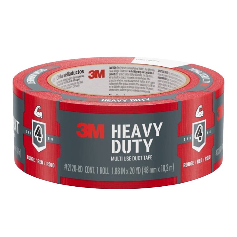 3M 3M 2120-RD Duct Tape, Heavy-Duty, 20 yd L, 1.88 in W, Red