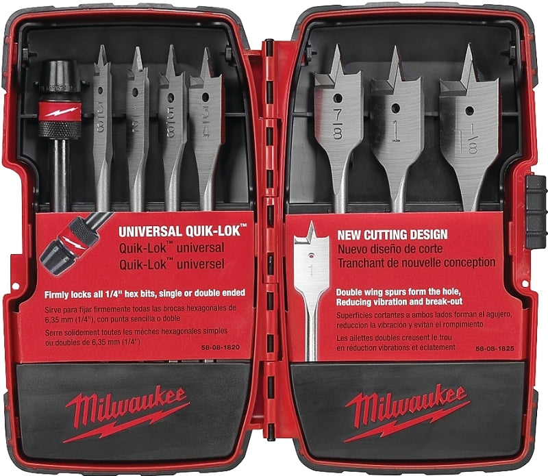 MILWAUKEE Milwaukee 49-22-0175 Boring Bit Set, Universal, 8-Piece, Steel