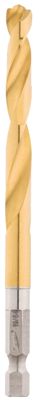 MILWAUKEE Milwaukee SHOCKWAVE 48-89-4616 Impact Drill Bit, 19/64 in Dia, 4.37 in OAL, Twist Flute, 1/4 in Dia Shank, Hex Shank TOOLS MILWAUKEE