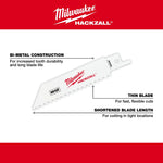 MILWAUKEE Milwaukee HACKZALL 49-00-5460 Series Blade, Applicable Materials: Wood, 3/4 in W, 4 in L, 6 TPI, HSS Cutting Edge, 5/PK TOOLS MILWAUKEE