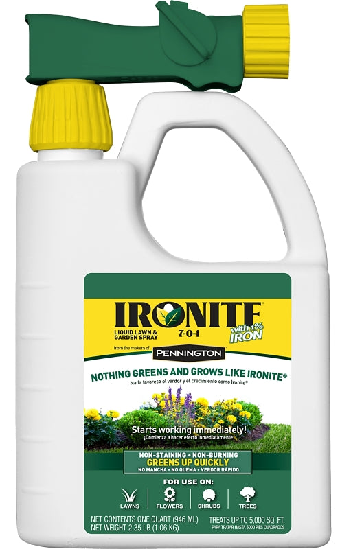 IRONITE Ironite 100525937 Lawn Fertilizer, 32 oz, Liquid, 7-0-1 N-P-K Ratio LAWN & GARDEN IRONITE