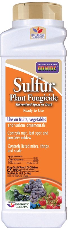 BONIDE PRODUCTS Bonide Garden Naturals 141 Plant Fungicide, Powder, Rotten Egg, Pale Yellow, 1 lb
