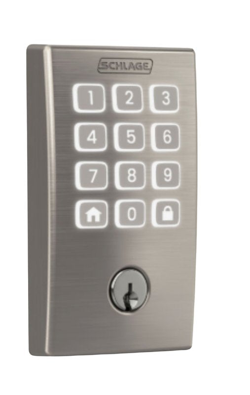 SCHLAGE LOCK Schlage Arrive BE459WBVCEN622 Smart Wi-Fi Deadbolt with Century Trim, 1, AAA Grade, Key, Keypad Key, Metal, Matte Black
