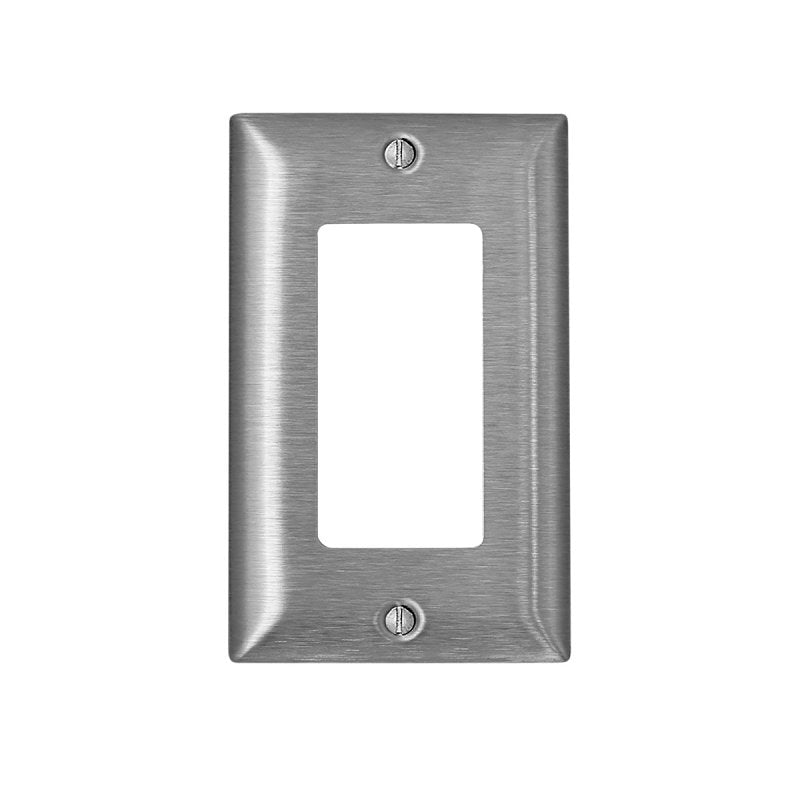 LEVITON Decora Plus C Series SL26 Wallplate, 4.54 in L, 2.79 in W, 1-Gang, 430 Stainless Steel ELECTRICAL LEVITON