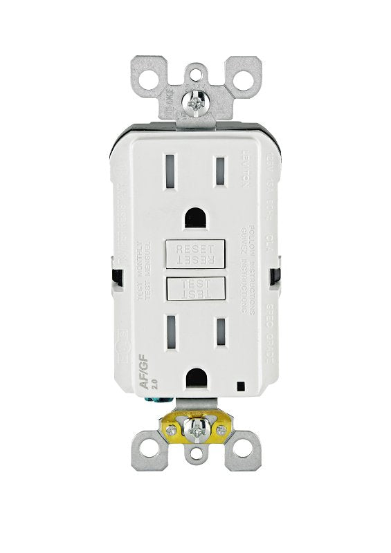 LEVITON DPX OUTLET AF/GF WHT 15A 125V ELECTRICAL LEVITON
