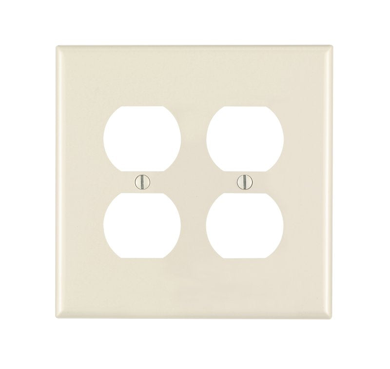 LEVITON Leviton 010-0PJ82-00T Receptacle Wallplate, 4-7/8 in L, 4.94 in W, 2 -Gang, Nylon, Brown, Device Mounting ELECTRICAL LEVITON