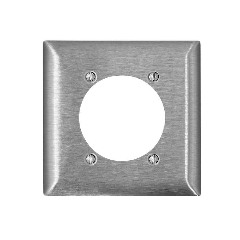 LEVITON Leviton C SL701 Opening Wallplate, 4.54 in L, 4.6 in W, Standard, 2-Gang, 430 Stainless Steel, Silver ELECTRICAL LEVITON
