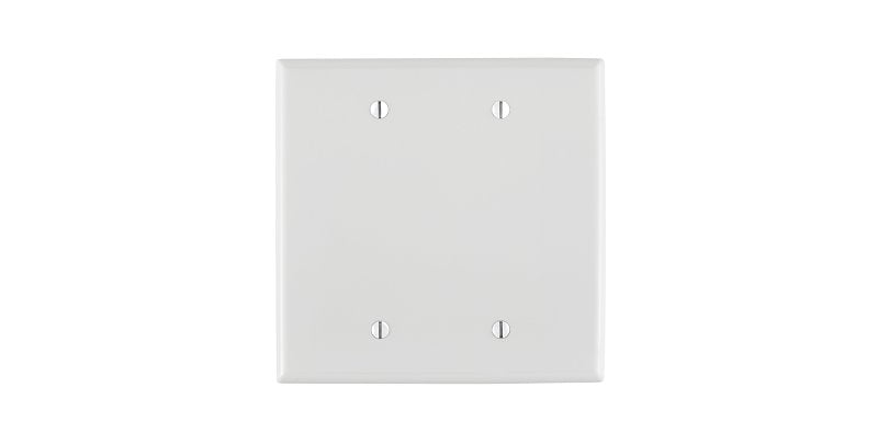 LEVITON Leviton PJ23-W Blank Wallplate, 4-7/8 in L, 4.937 in W, 0.255 in Thick, 2-Gang, Nylon, White, Box ELECTRICAL LEVITON