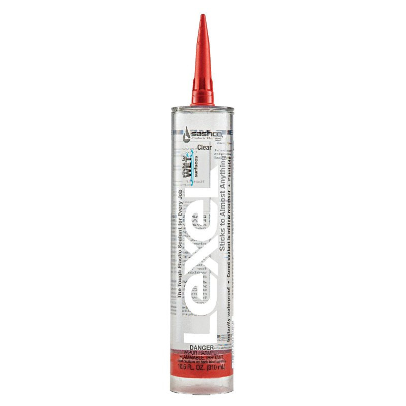 SASHCO SEALANTS Lexel 13090 Elastic Sealant, Clear, 1 week Curing, 0 to 120 deg F, 10.5 oz Cartridge PAINT SASHCO SEALANTS