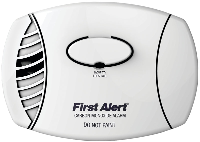 FIRST ALERT First Alert CO400B Single Gas Detector, 85 dB, Alarm: Audible/Visual, Electrochemical Sensor, White