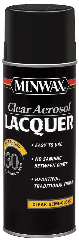 MINWAX Minwax 152050000 Lacquer Spray, Semi-Gloss, Liquid, Clear, 12 oz, Can