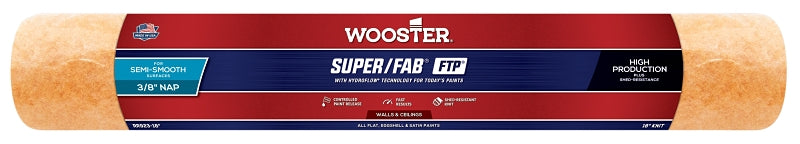 WOOSTER BRUSH Wooster RR923-18 Roller Cover, 3/8 in Thick Nap, 18 in L, Fabric Cover, Lager PAINT WOOSTER BRUSH
