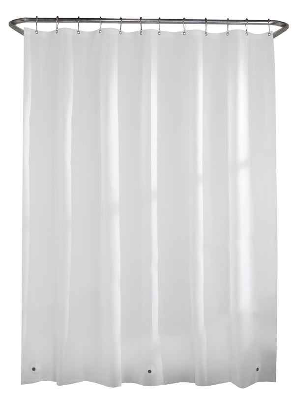 ZENNA HOME Zenna Home LPRMWWL Shower Curtain Liner, Mediumweight, 72 in L, 70 in W, PEVA, White