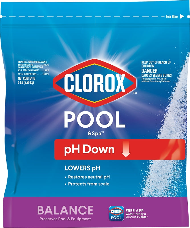 CLOROX Clorox 12105CLX pH Down, Granular, Off-White, 5 lb