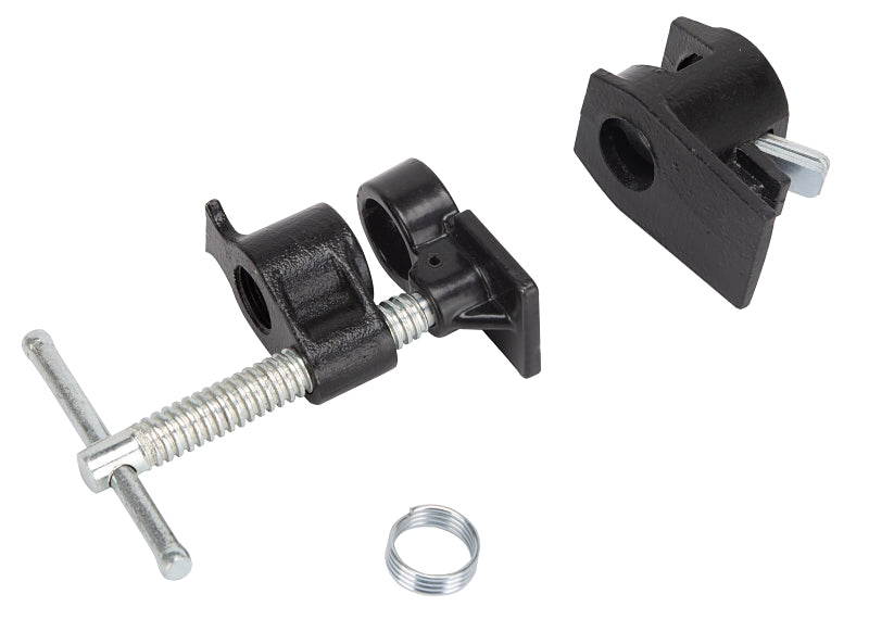 MICROFLEX Vulcan JLO-039 Pipe Clamp Fixture, Screw Lever Handle, Steel, Powder Coated, Black TOOLS MICROFLEX