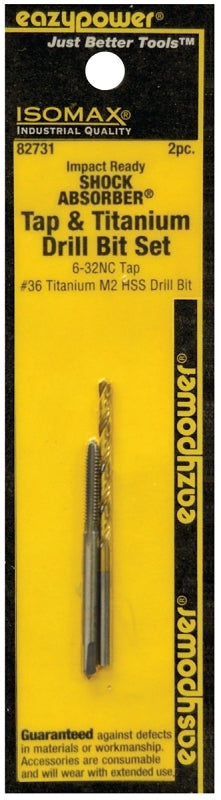 EAZYPOWER Eazypower 82731 Tap and Drill Set, 6-32 Thread, Titanium TOOLS EAZYPOWER