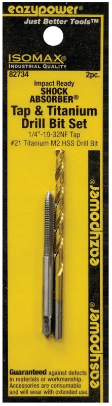 EAZYPOWER Eazypower 82734 Tap and Drill Set, 10-32 Thread, Titanium