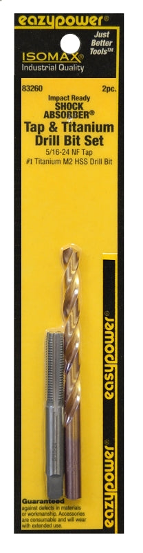 EAZYPOWER Eazypower 83260 Tap and Drill Set, 5/16-24 Thread, Titanium TOOLS EAZYPOWER