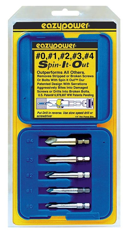 EAZYPOWER Eazypower Spin It Out Series 82681 Broken Screw Remover, #0 to 5 Bolt/Screw, HSS TOOLS EAZYPOWER