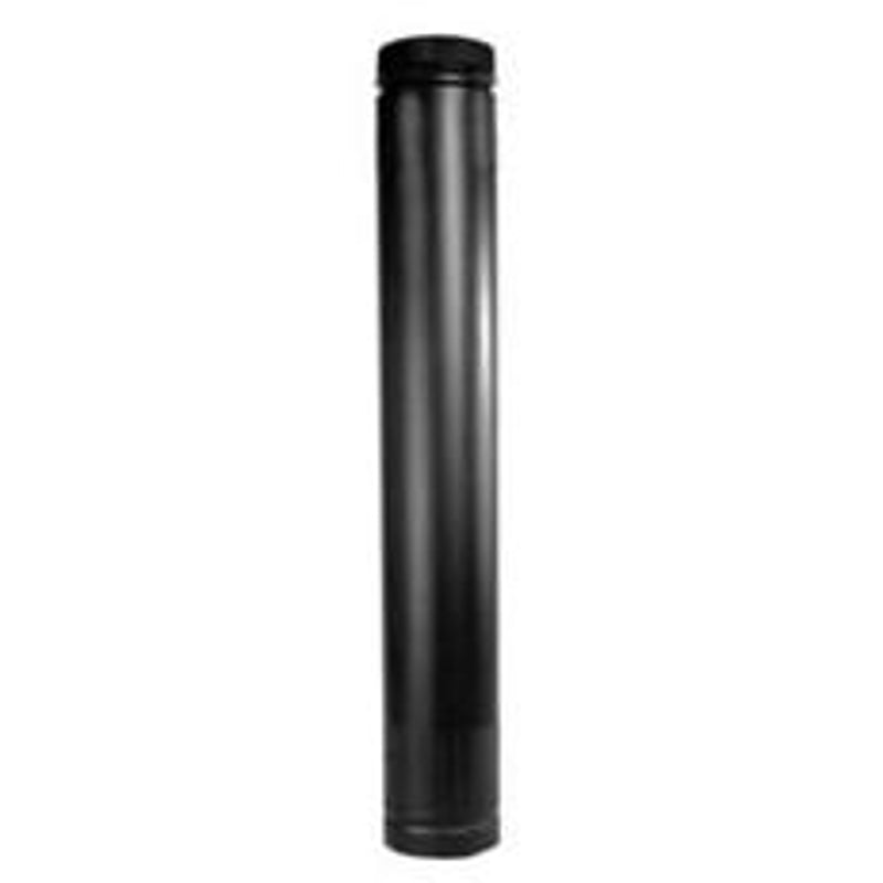 SELKIRK Selkirk DSP6TL Stove Pipe, 6 in ID x 6-1/2 in OD Dia, 38 to 68 in L, Aluminized Steel/Stainless Steel, Black