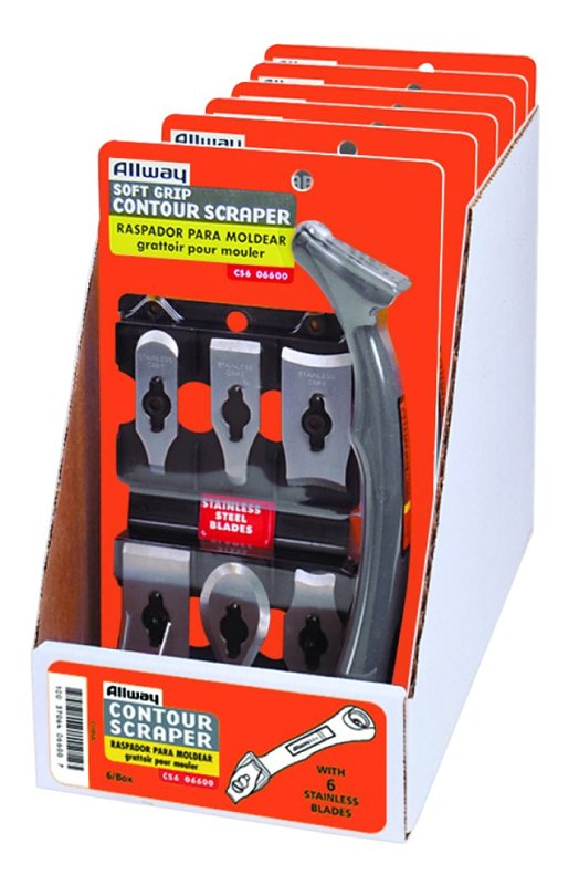 ALLWAY TOOLS ALLWAY CS6 Contour Scraper Set, Stainless Steel Blade