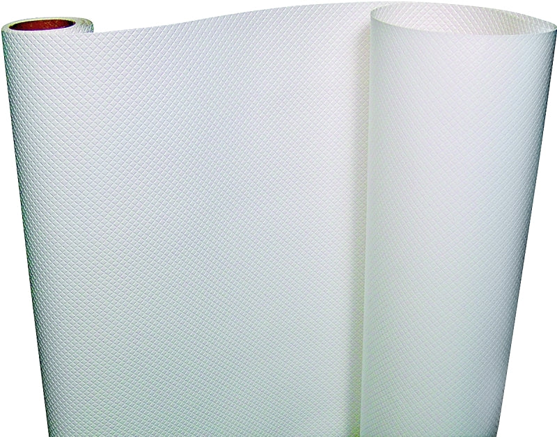 CON-TACT Con-Tact 05F-C5T21-06 Embossed Shelf Liner, 5 ft L, 20 in W, Vinyl, White