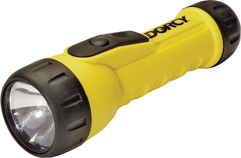 DORCY Dorcy 41-2350 Flashlight, D Battery, LED Lamp, 20 Lumens, 37 m Beam Distance, 123 hr Run Time, Yellow