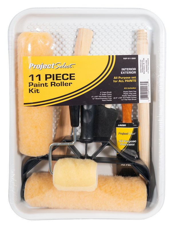 LINZER PRODUCTS Linzer RS611 Roller and Tray Set, Metal, Includes: (2) 3/8 in Roller Covers, Metal Tray, Tray Liner, Extension Handle