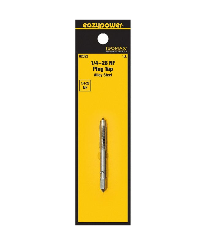 EAZYPOWER Isomax 82522 Tap, 1/4-28 Thread, NF Thread, Plug Chamfer, Tungsten Steel