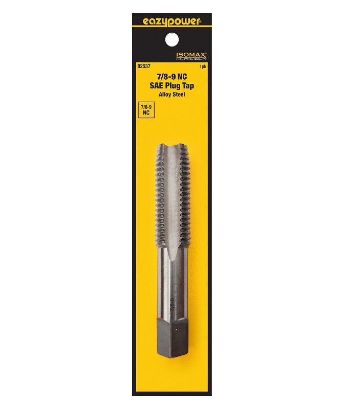 EAZYPOWER Isomax 82537 Straight Flute Tap, 7/8-9 Thread, UNC Thread, Plug Chamfer