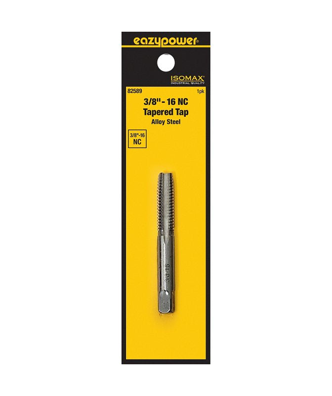 EAZYPOWER Isomax 82589 Straight Flute Tap, 3/8-16 Thread, UNC Thread, Taper Chamfer, 4 -Flute