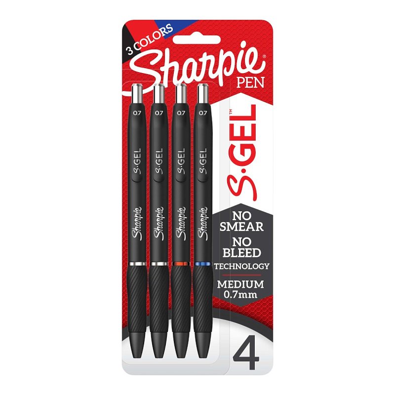 SHARPIE Sharpie S-Gel Series 2096174 Pen, 0.7 mm Tip, Medium Tip, Gel Ink, Comfort Grip