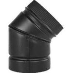 SELKIRK Selkirk DSP6E4-1 Stove Pipe Elbow, 45 deg Angle, 6 in, 28, 26 ga, Stainless Steel, Black
