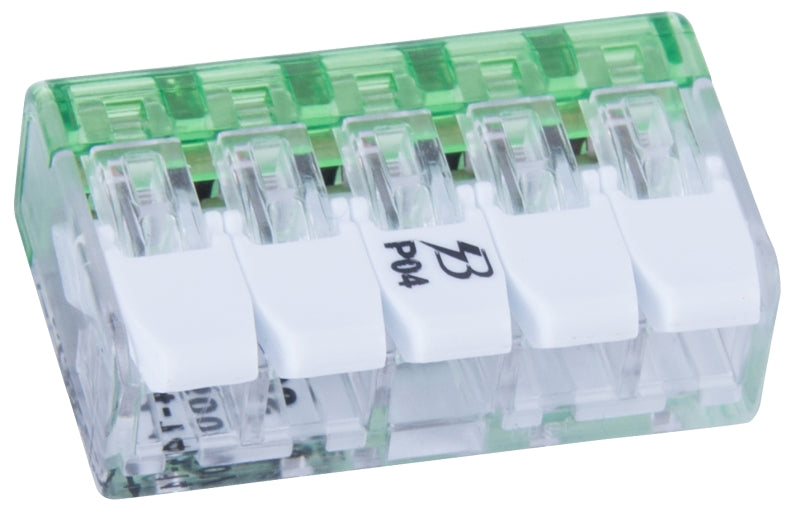 GB Gardner Bender 19-PCL5 5-Port Lever Connector, 24 to 14 AWG Wire, 5-Pole