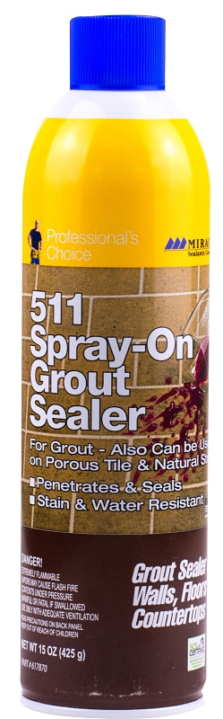 MIRACLE SEALANTS Miracle Sealants GRT-SLR-AERO-6/1 Grout Sealer, Liquid, Clear, 15 oz, Can