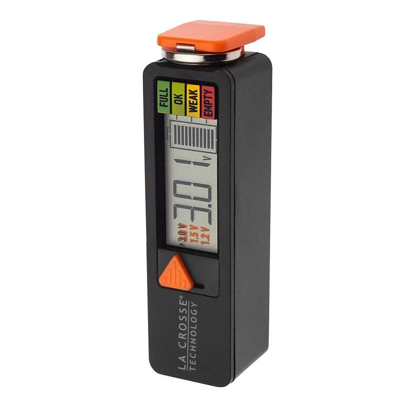 LA CROSSE TECHNOLOGY La Crosse 911-143 Battery Tester, For: AAA, AA, C, D, N, 9V and Any 3V Button Cell Batteries ELECTRICAL LA CROSSE TECHNOLOGY
