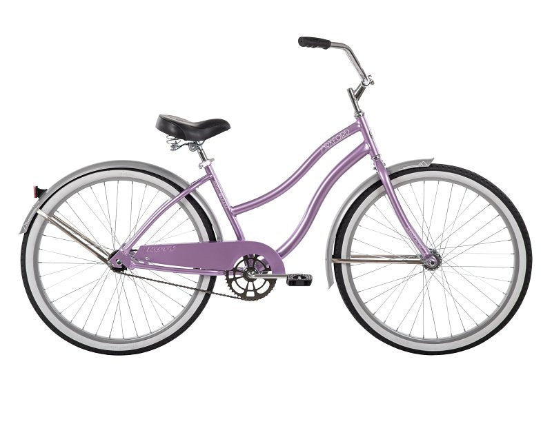 HUFFY Huffy 66632 Cruiser Bicycle, Ladies, 12+, Steel Frame, Coaster Brake, 26 in Dia Wheel, Lilac