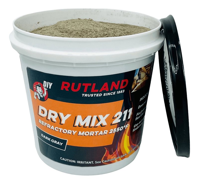 SELKIRK Rutland Dry Mix 211 21125 Refractory Mortar, Dark Gray, Solid, 2.5 lb Tub