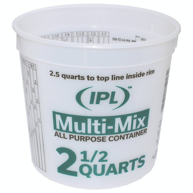 LEAKTITE-IPL PLASTICS Leaktite #5M3 Multi-Mix Container, 2-1/2 qt, HDPE, Clear