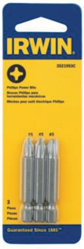 IRWIN Irwin 3521993C Power Bit Set, Steel, 3-Piece