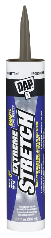 DAP DAP EXTREME STRETCH 7079818712 Premium Elastomeric Sealant, Iron Stone, 24 hr Curing, 40 to 100 deg F, 10.1 fl-oz