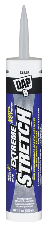 DAP DAP EXTREME STRETCH 7079818716 Acrylic Urethane Premium Elastomeric Sealant, Clear, 40 to 100 deg F, 10.1 fl-oz PAINT DAP