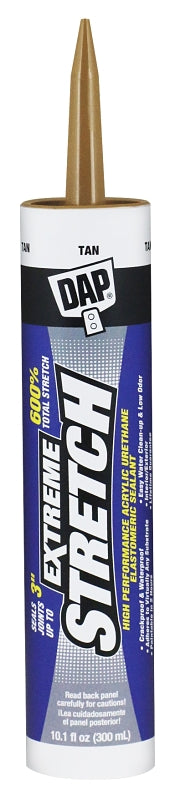 DAP DAP EXTREME STRETCH 7079818718 Premium Elastomeric Sealant, Tan, 24 hr Curing, 40 to 100 deg F, 10.1 fl-oz Cartridge PAINT DAP