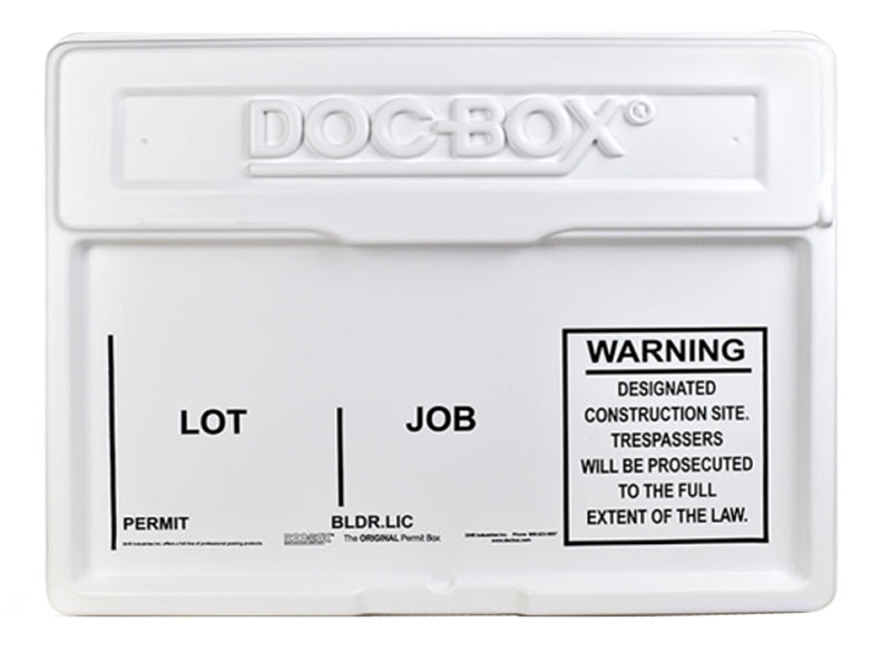 DHR INDUSTRIES The DOC-BOX 10102 Permit Posting Box, 21 in W, 4 in H, HDPE