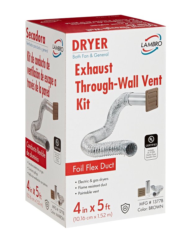 LAMBRO Lambro 1377B Wall Louvered Vent Kit, Plastic, (1) 4 x 11 in Aluminum Snap Lock Tail Pipe PLUMBING, HEATING & VENTILATION LAMBRO